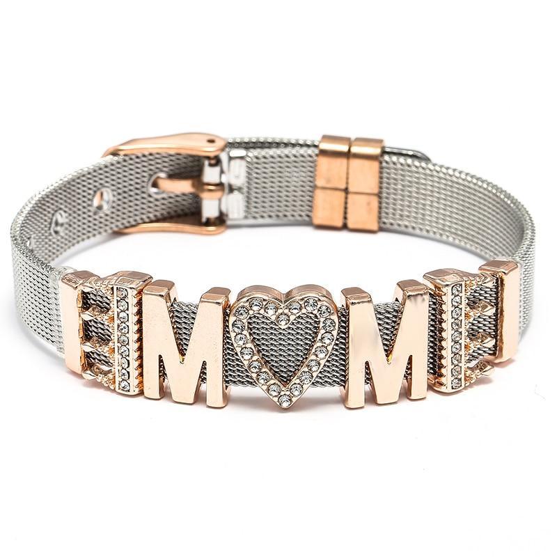 18K Gold Plated Italian Mesh Heart and Anchor Charm Bracelet