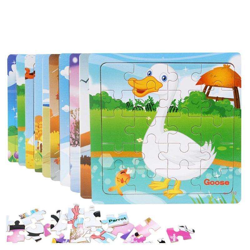 Wooden Animal Puzzle for Toddlers - Educational Early Learning Toy