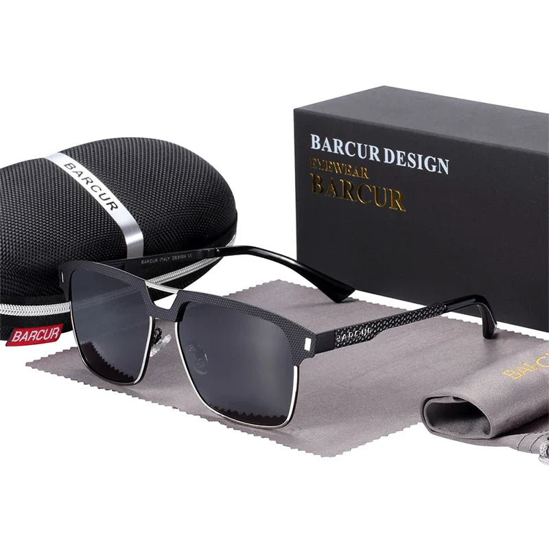 Polarized Square Stainless Steel Sunglasses UV400 Sport