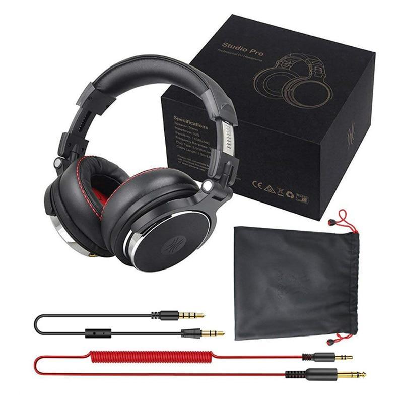 Professional Studio DJ Headphones with Microphone and HIFI Sound