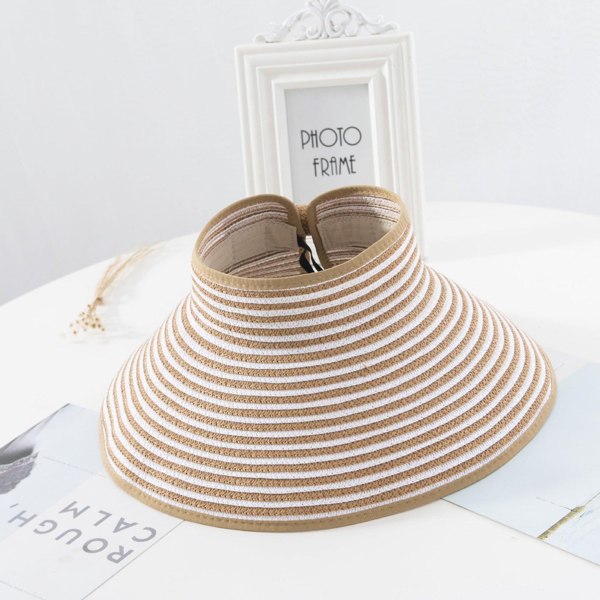 Women’s Foldable Wide Brim Sun Visor Hat for Beach & Travel