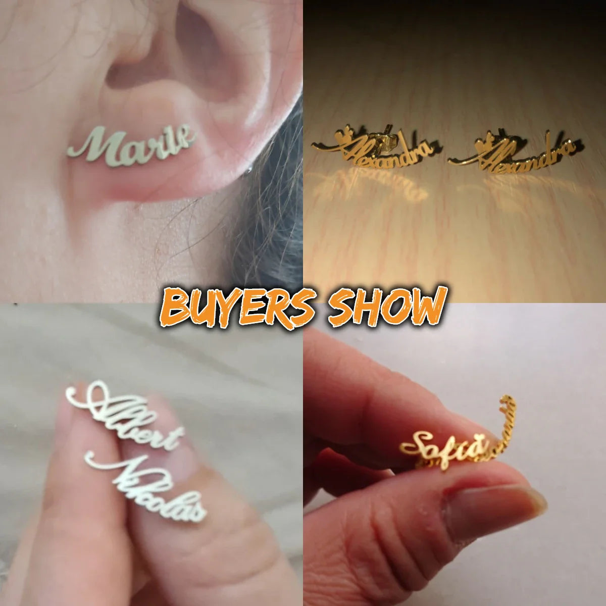 Sipuris Custom Name Logo Stud Earrings Stainless Steel Personalized Initial Nameplate Fashion Jewelry For Women Weddings Gifts