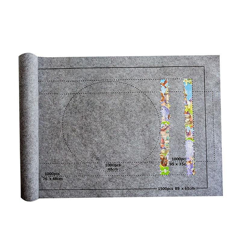 Portable Felt Puzzle Mat Roll-Up Storage for Up to 1500 Pieces