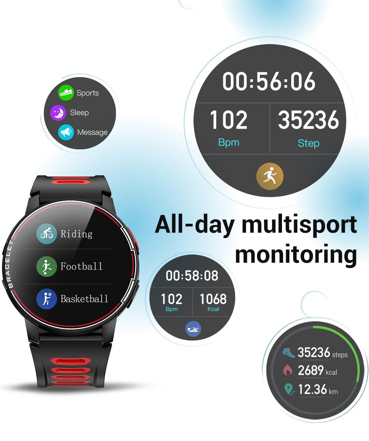 IP68 Waterproof Smartwatch Fitness Tracker for Android & iOS