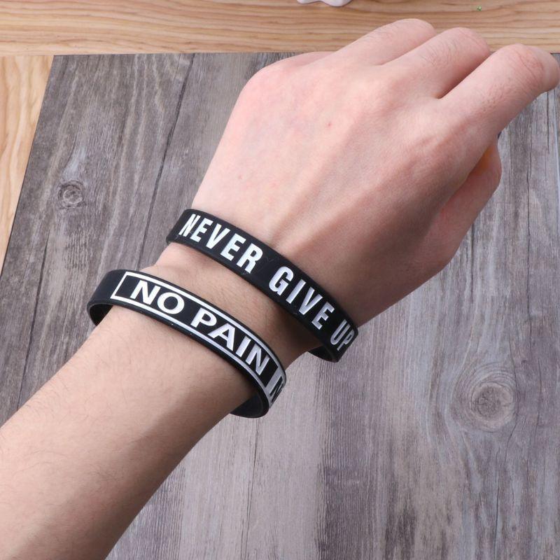 Motivational Silicone Wristband Bracelet Set - Black, White, Red