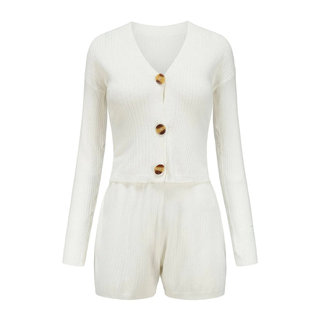 Fashionable Women's Sweater and Shorts Set (2 Pieces)