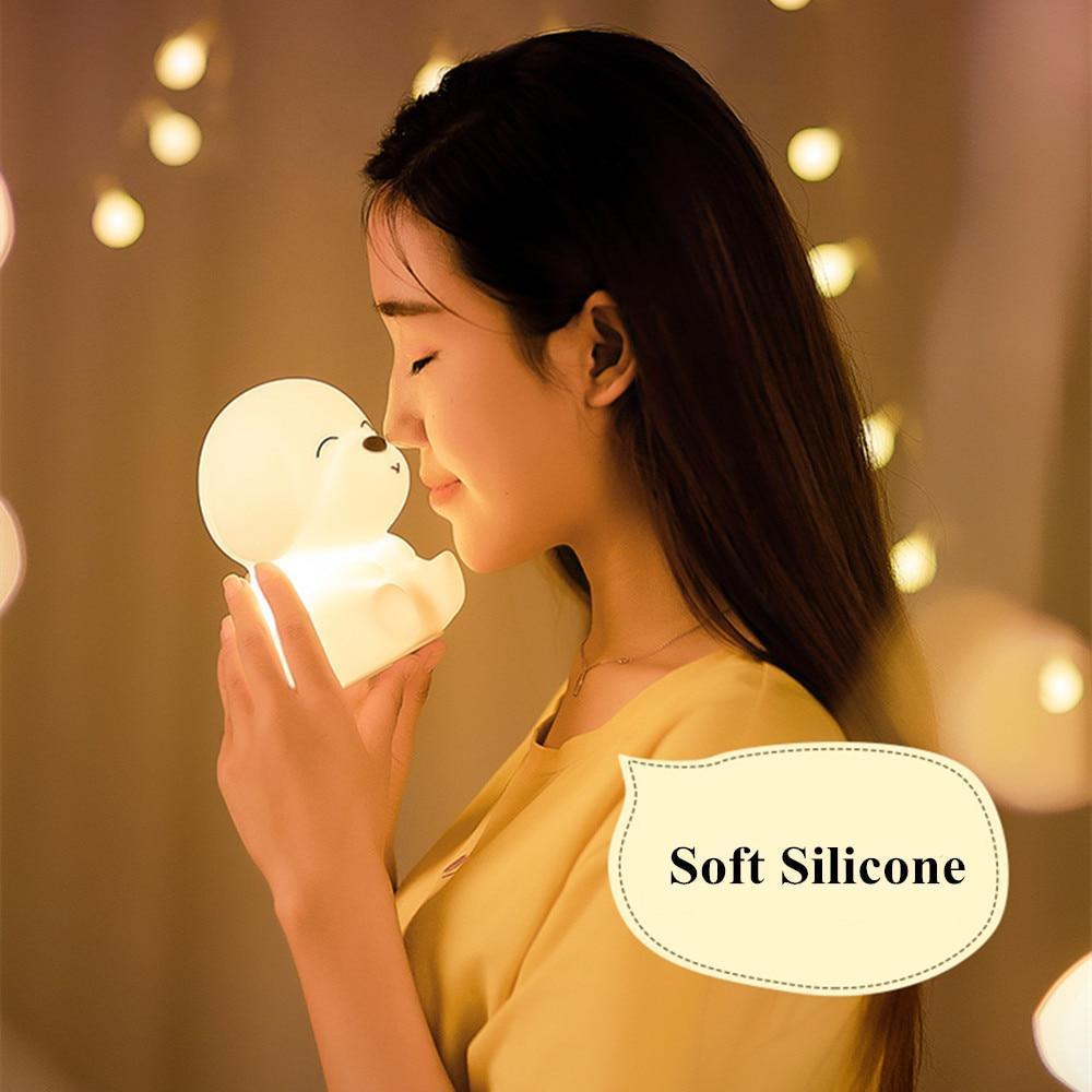 Rechargeable Silicone Puppy LED Night Light with Remote Control