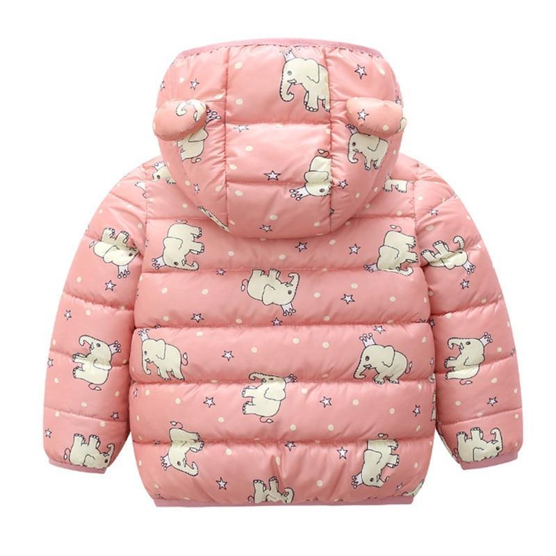 Playful Hooded Winter Jacket with Bear Ears for Kids