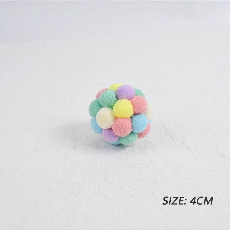 Plush Interactive Cat Toy Balls - 6-Color Set for Pet Enrichment
