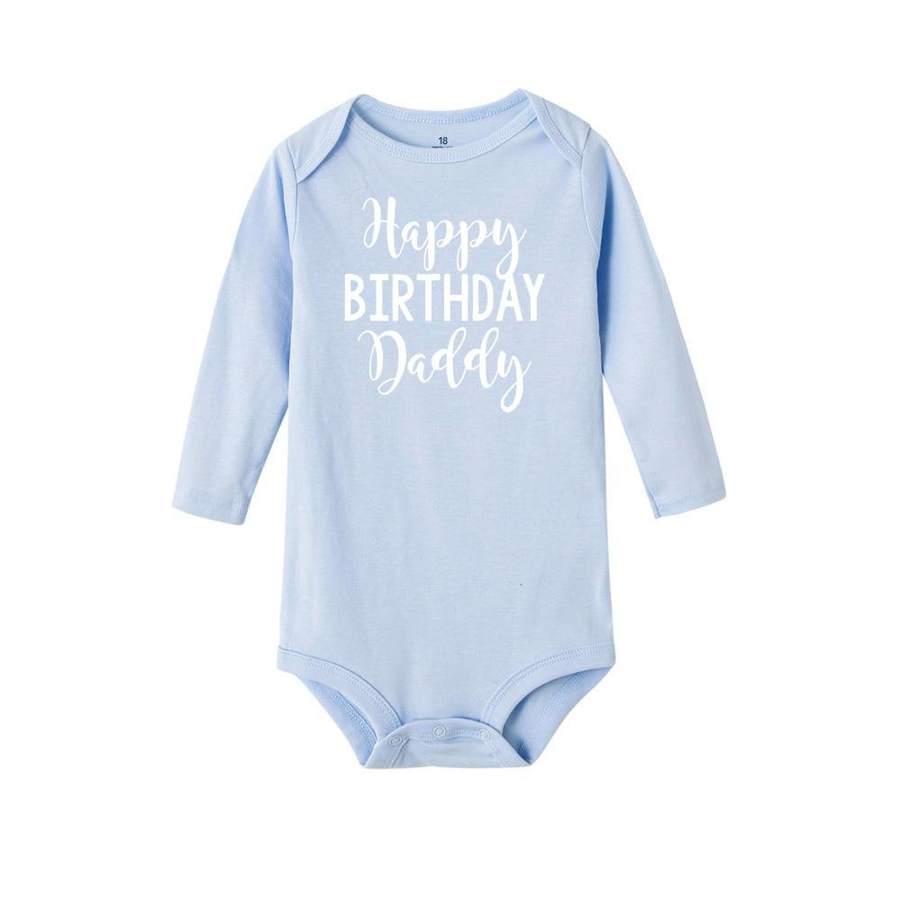 Happy Birthday Daddy Long Sleeve Baby Romper for Newborns