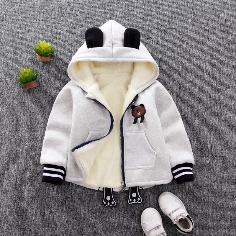 Cute Bear Pattern Hooded Winter Romper for Infants