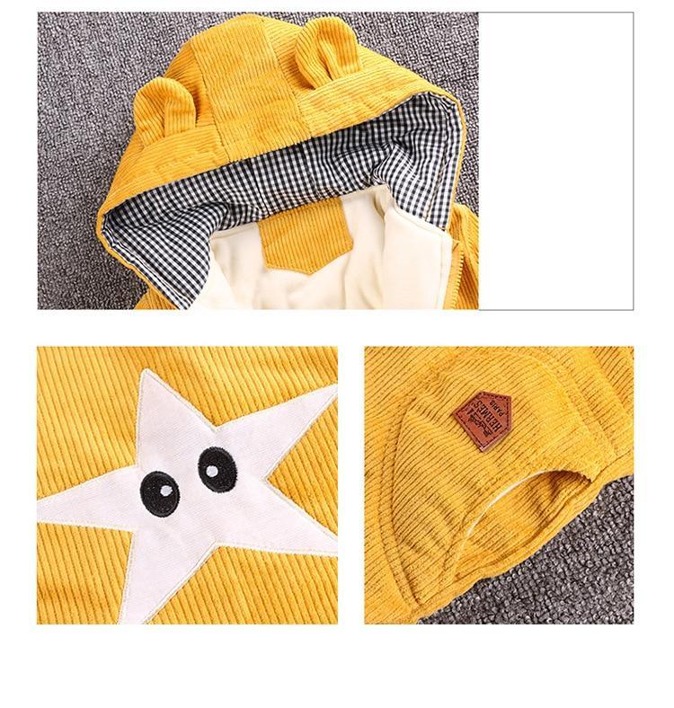 Cute Bear Pattern Hooded Winter Romper for Infants