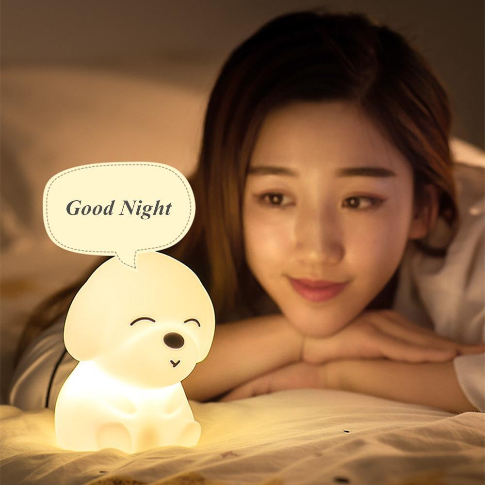 Rechargeable Silicone Puppy LED Night Light with Remote Control