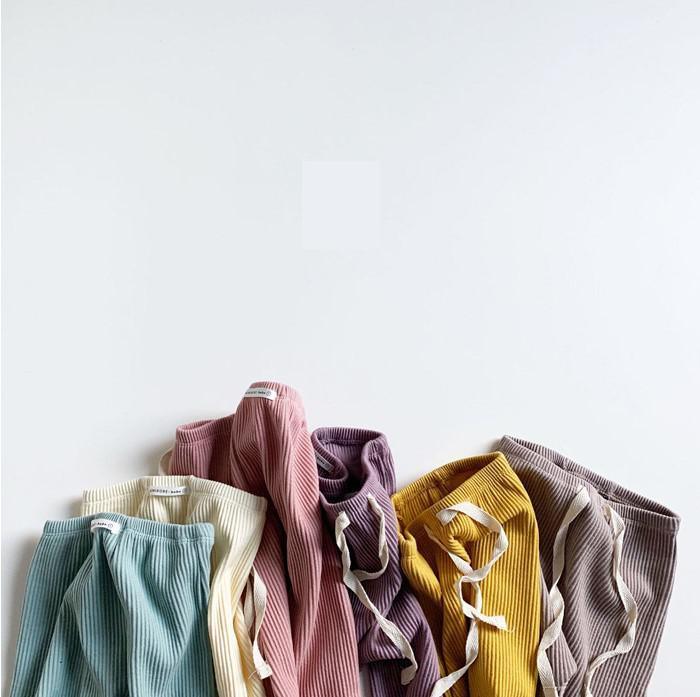 Baby & Toddler Ribbed Leggings - Comfortable Solid Cotton Pants