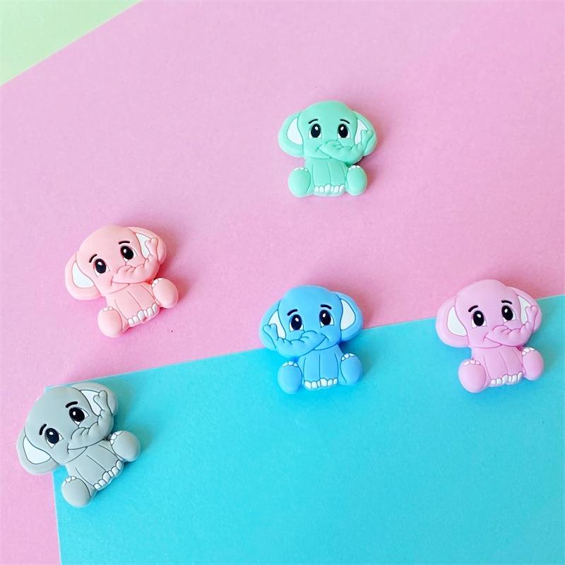 2pc Silicone Elephant Teether Toy, BPA-Free Baby Chew Charm