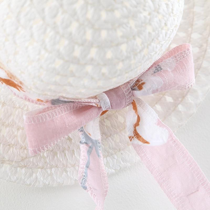 Luxury Modern Summer Bow Print Dress and Matching Hat Set for Girls