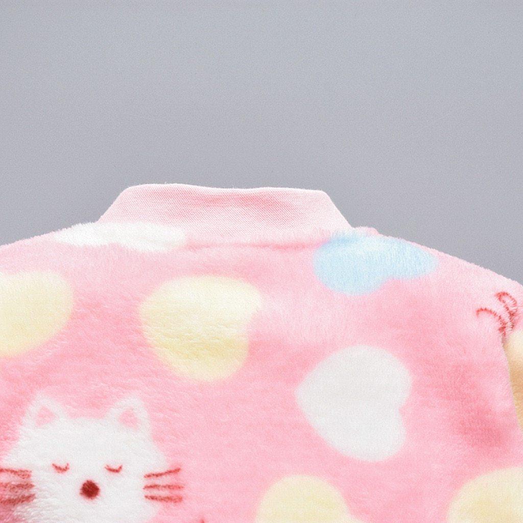 Infant Cartoon Animal Fleece Romper - Warm Plush Jumpsuit