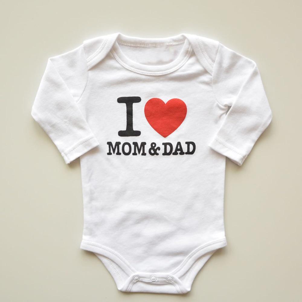 Modern I Love Mom & Dad Cotton Romper for Baby Girls and Boys