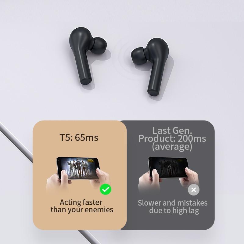 Wireless Bluetooth 5.0 Earbuds with Touch Control and Mic, Black