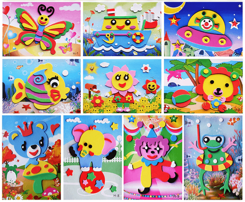 Cartoon 3D EVA Foam Sticker Puzzles for Kids DIY Crafts