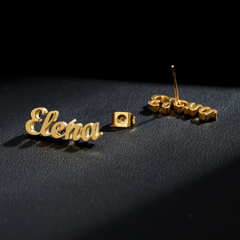 Custom Name Stud Earrings For Women Stainless Steel Earrings Any Pattern For Best Friend Girls Jewelry aretes de mujer