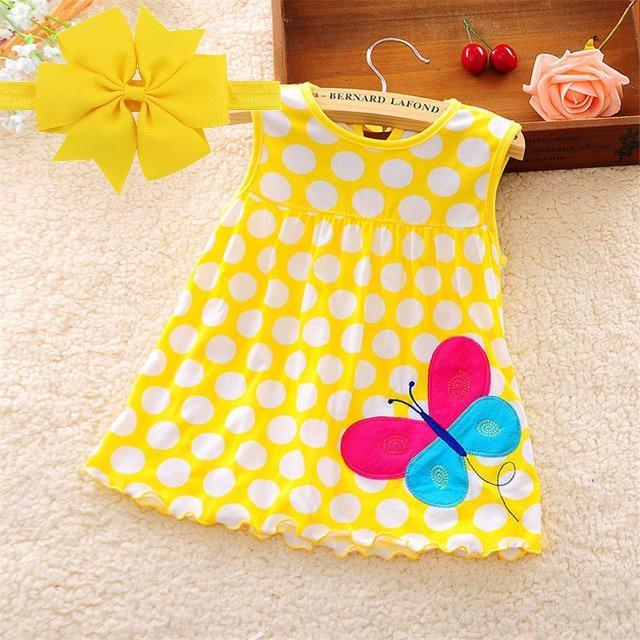 Colorful Modern Long-Sleeved Cartoon Dress for Baby Girls 0-5 Years