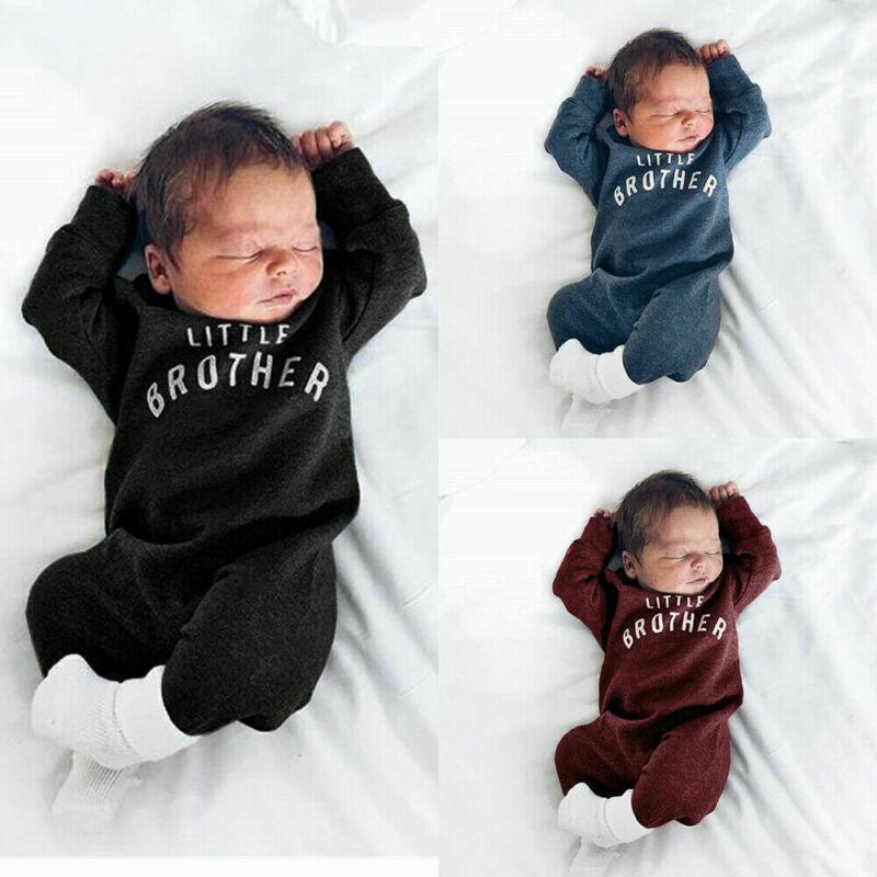 Infant Little Brother Knit Long Sleeve Romper - Comfy Casual Jumpsuit