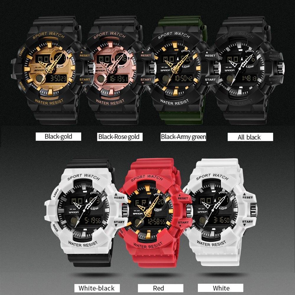 White G-Style Military Sport Watch with Large 55mm Digital Face