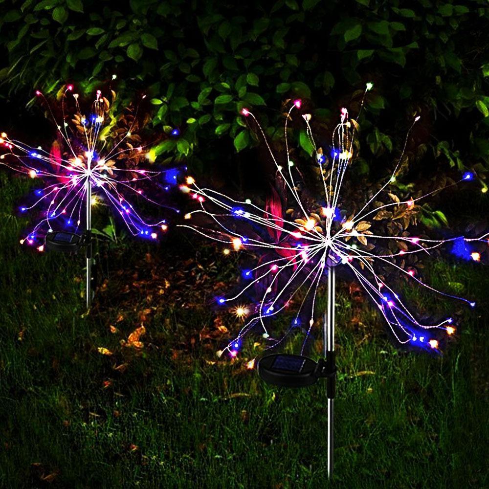 Modern Luxury LED Solar Fireworks Garden Lamp with Copper Wire