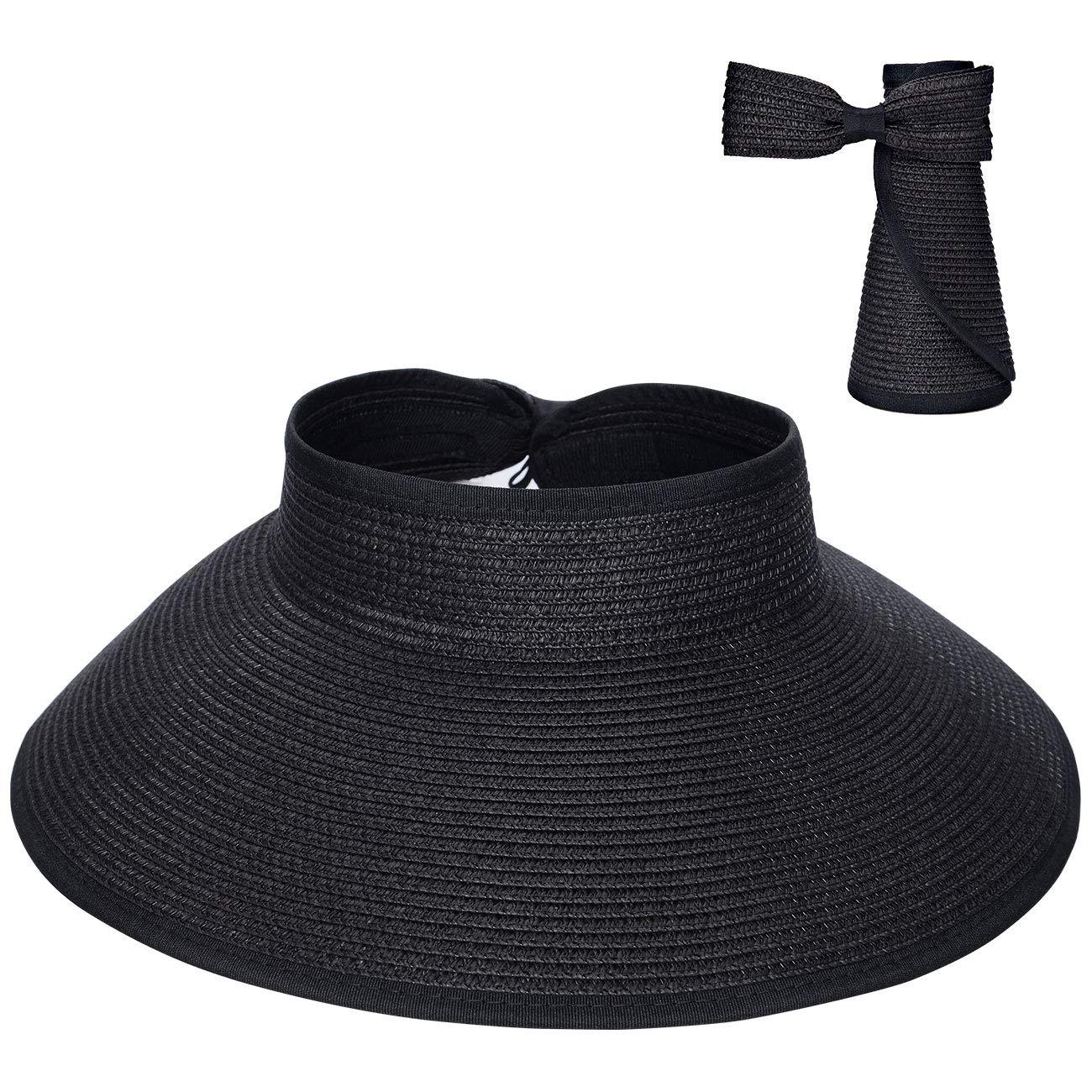 Foldable Wide Brim Sun Visor Hat for Women - UV Protection Beach Hat