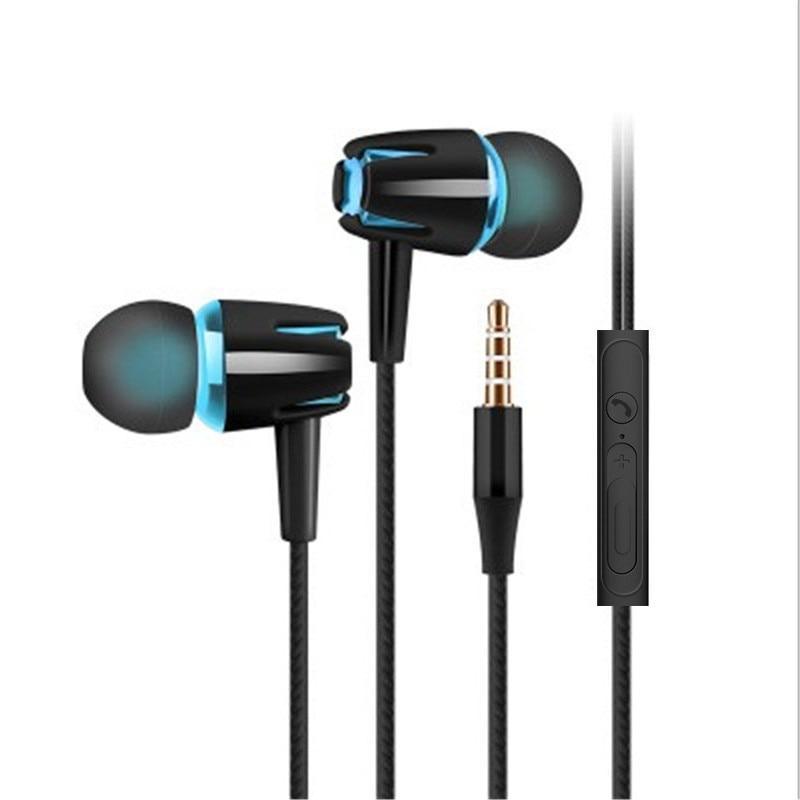 Wired Headphones with Mic & Volume Control - White, Gold, Blue