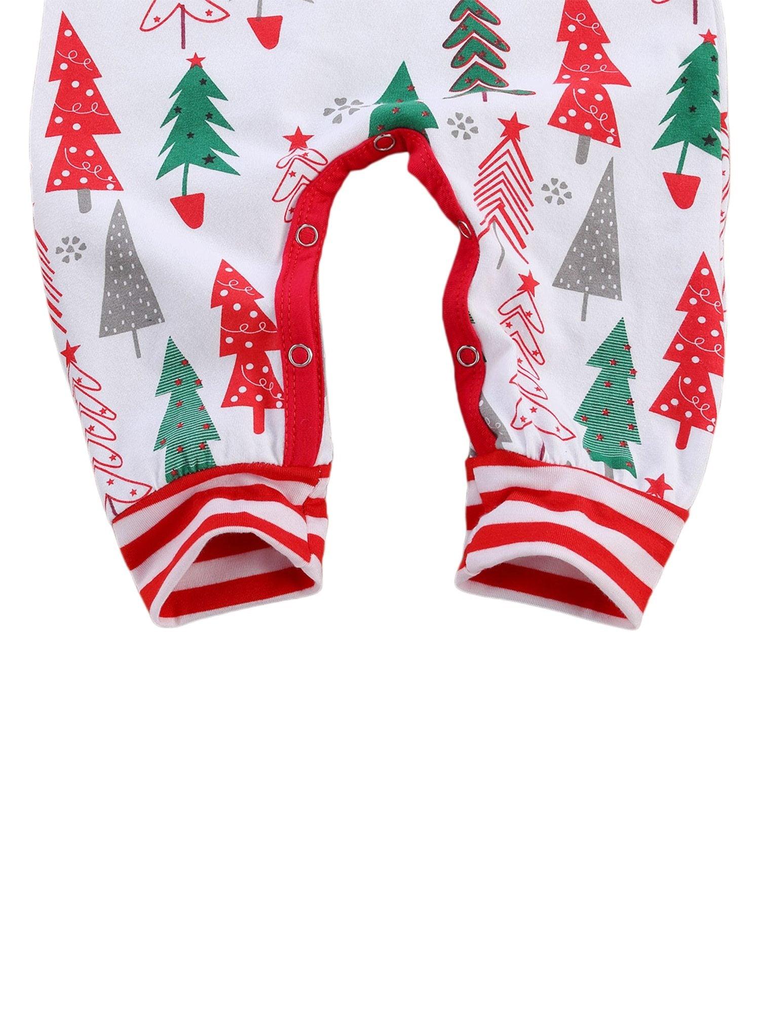 Festive Newborn Christmas Romper & Headband Set - Red & Green