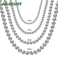 Aravant 925 Silver 4MM/6MM/8MM/10MM Bead Chain Necklace For Men Women Fashion Jewelry