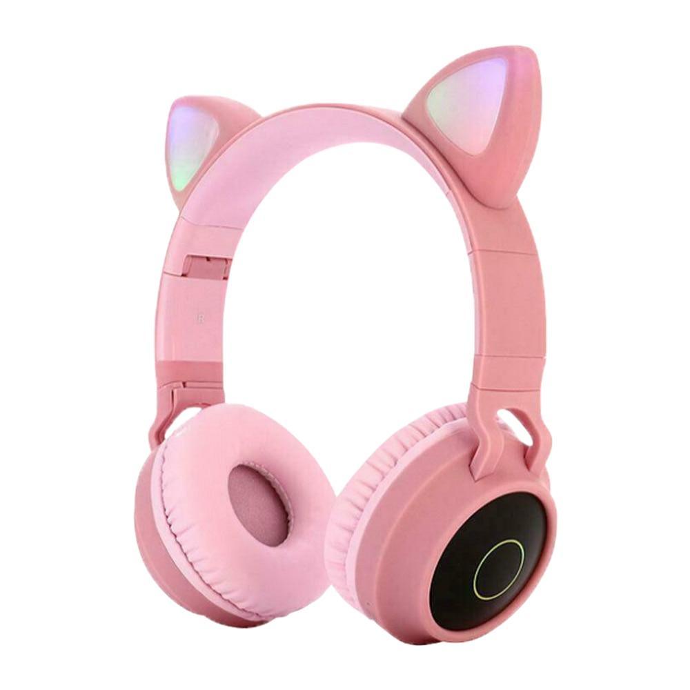 Wireless Bluetooth Foldable Kids Headphones with Microphone - Pink