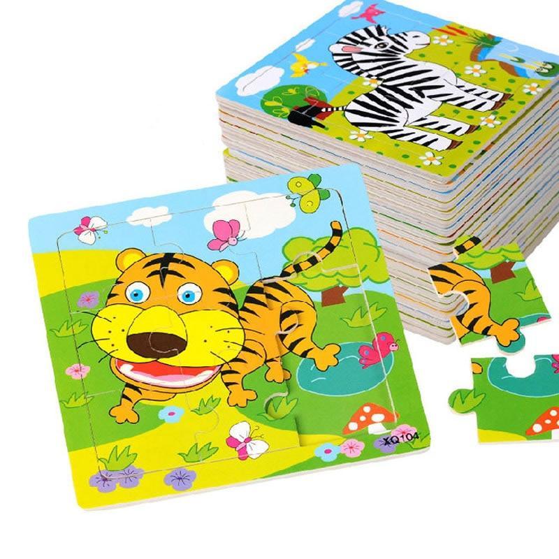 Wooden 3D Mosaic Animal Puzzle Educational Kids Toy Small Square