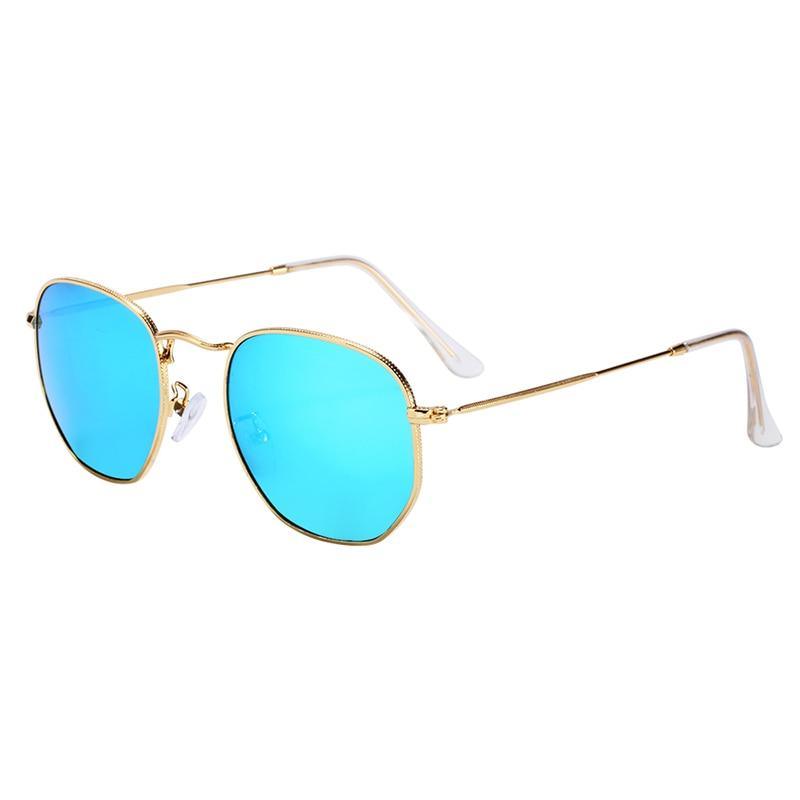 Unisex Hexagon Polarized Sunglasses Stainless Steel Frame UV400