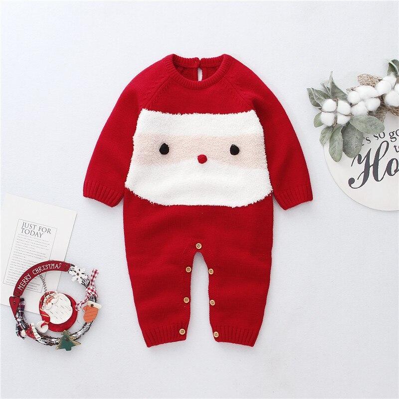 Baby Santa Claus Christmas Romper, Soft Cotton Holiday Jumpsuit
