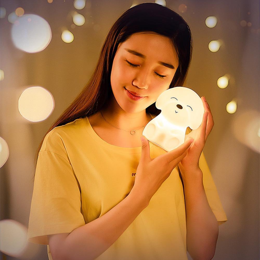 Rechargeable Silicone Puppy LED Night Light with Remote Control