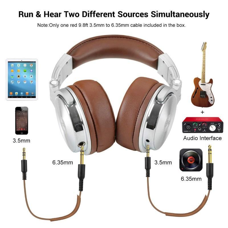 Professional Studio DJ Headphones with Microphone & 50mm Drivers