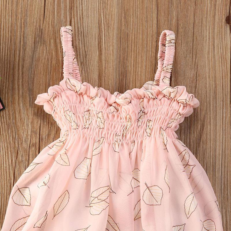 Bohemian Floral Chiffon Sleeveless Dress for Toddler Girls