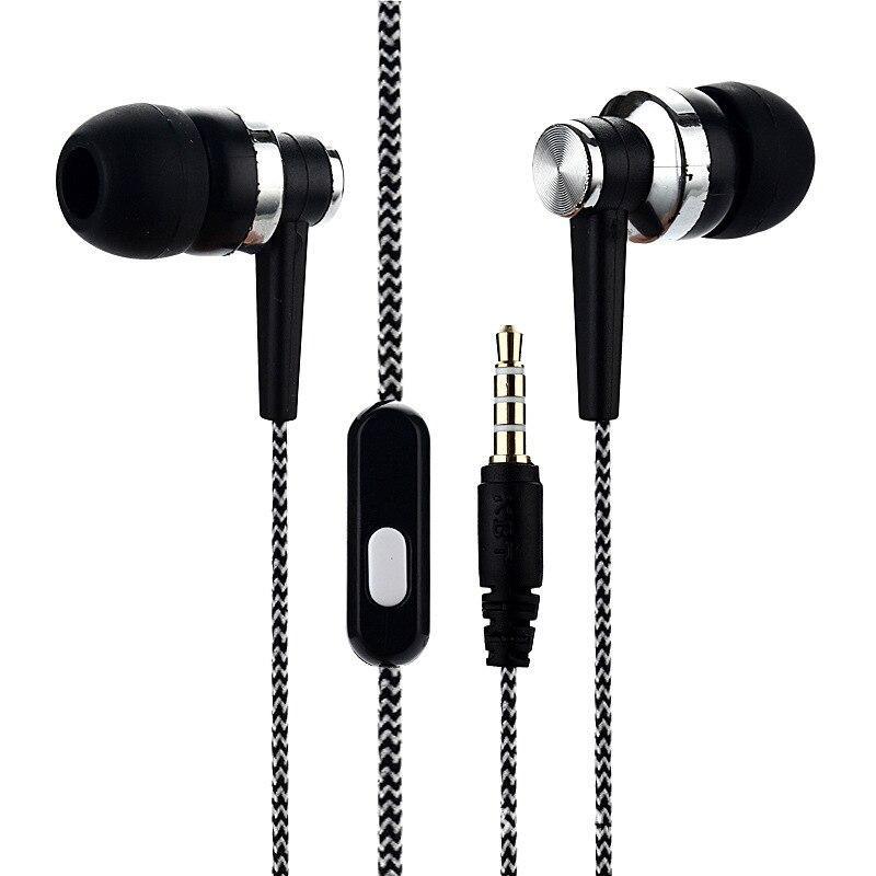 Universal Braided In-Ear Stereo Headphones with Subwoofer Bass