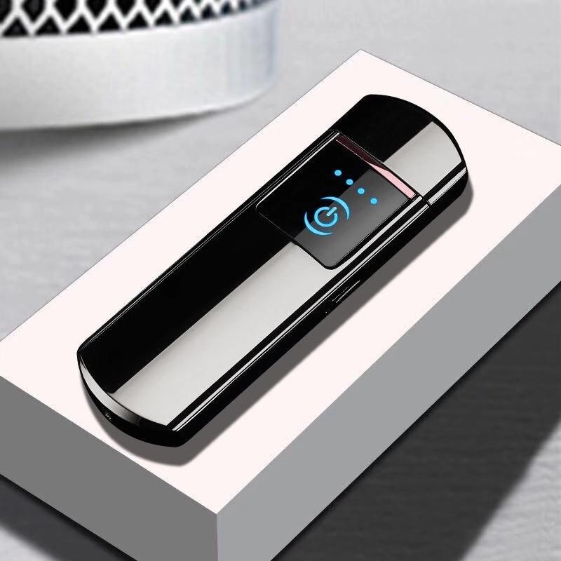 Sleek luxury modern USB rechargeable electronic lighter with fingerprint induction sensor