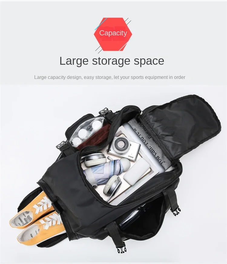 Multifunctional Waterproof Gym Duffel Bag – Large Travel Sports Backpack with Shoe Compartment