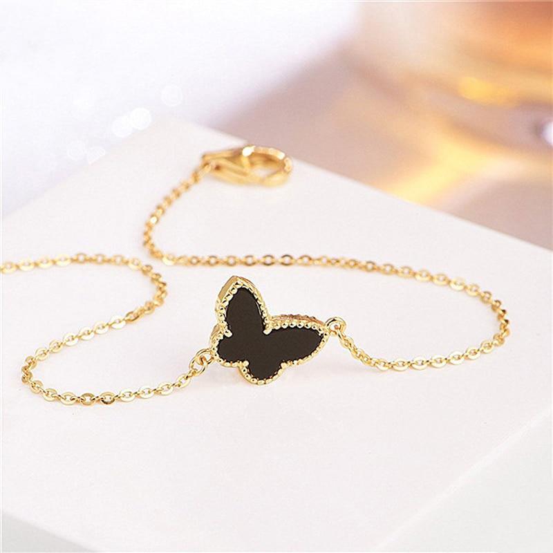 Elegant Gold Butterfly Bracelet in 925 Silver
