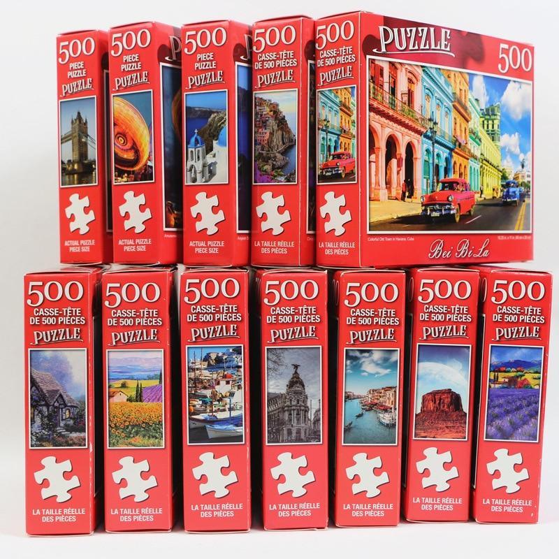 500-Piece Landscape Puzzle Wall Art, Vibrant City Scenic Print