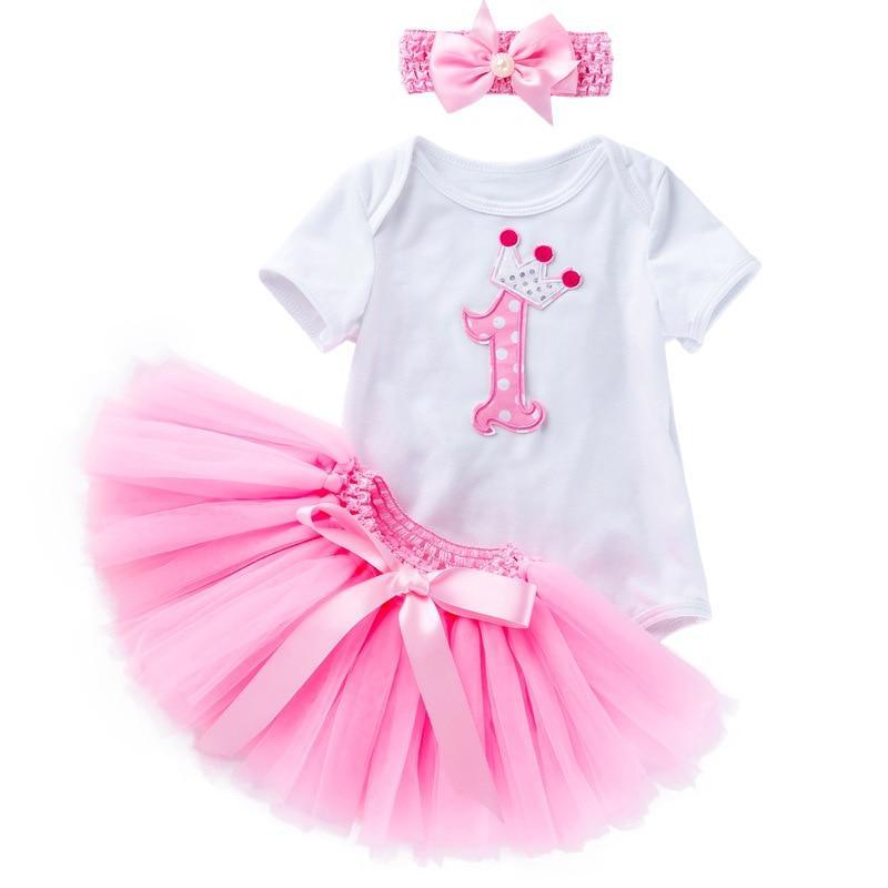 2-Year-Old Girls Birthday Party 3-Piece Cotton Outfit Set