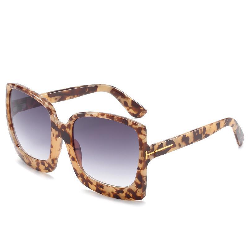 Oversized Square Gradient Sunglasses with UV400 Protection