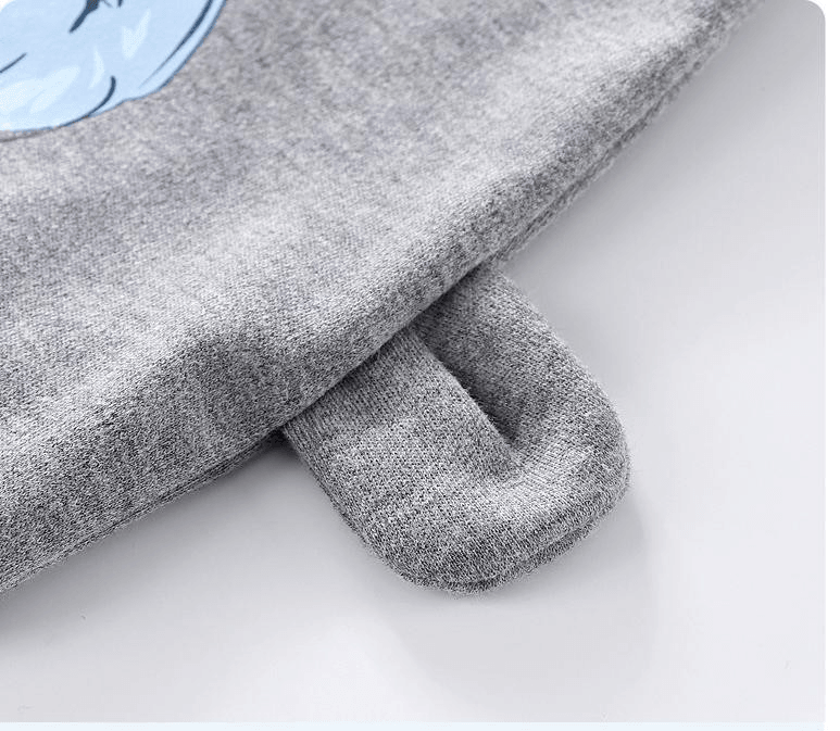 Baby Footed Cotton Bear Pants with Animal Detail