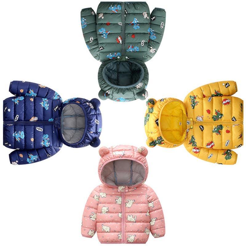 Playful Hooded Winter Jacket with Bear Ears for Kids