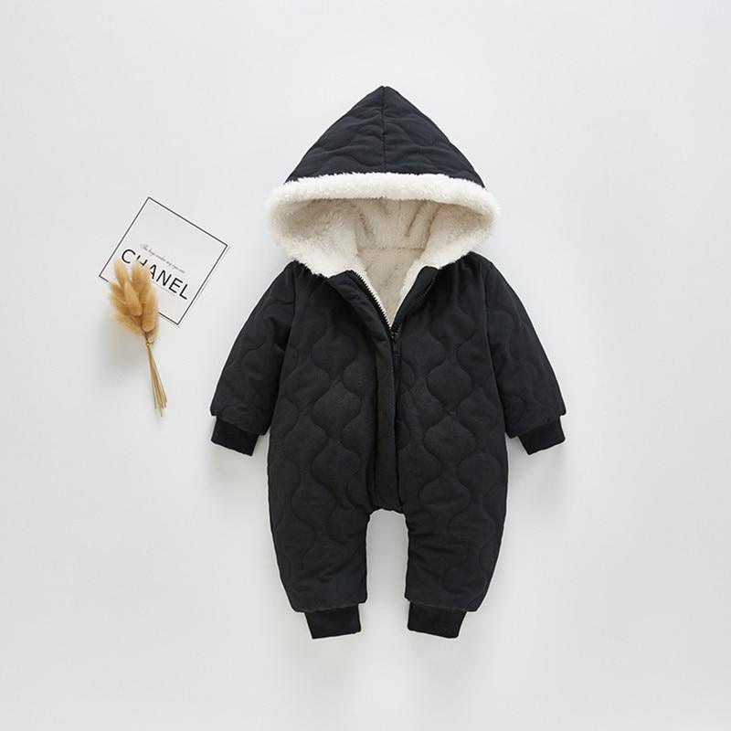 Plush Thickened Winter Jumpsuit for Infants - Minimalist Snowsuit